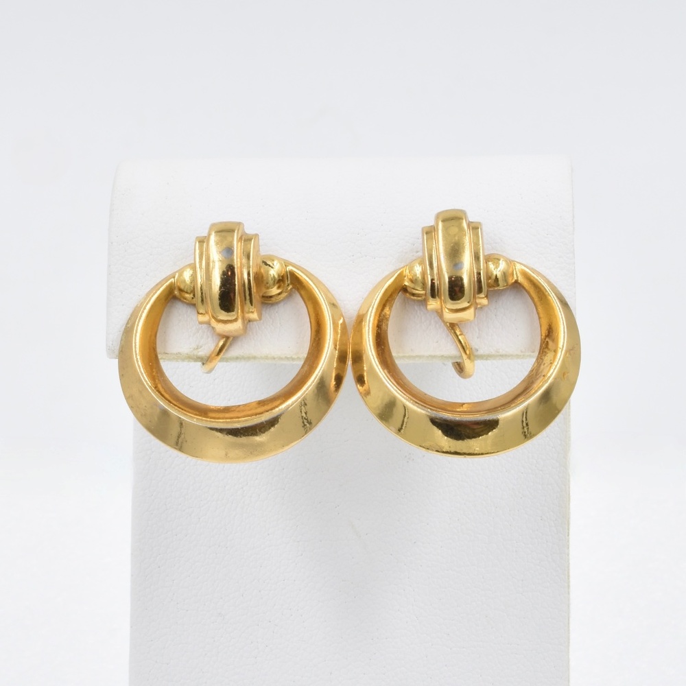 Vintage 1970's Coro Goldtone Screwback Hoop Earrings